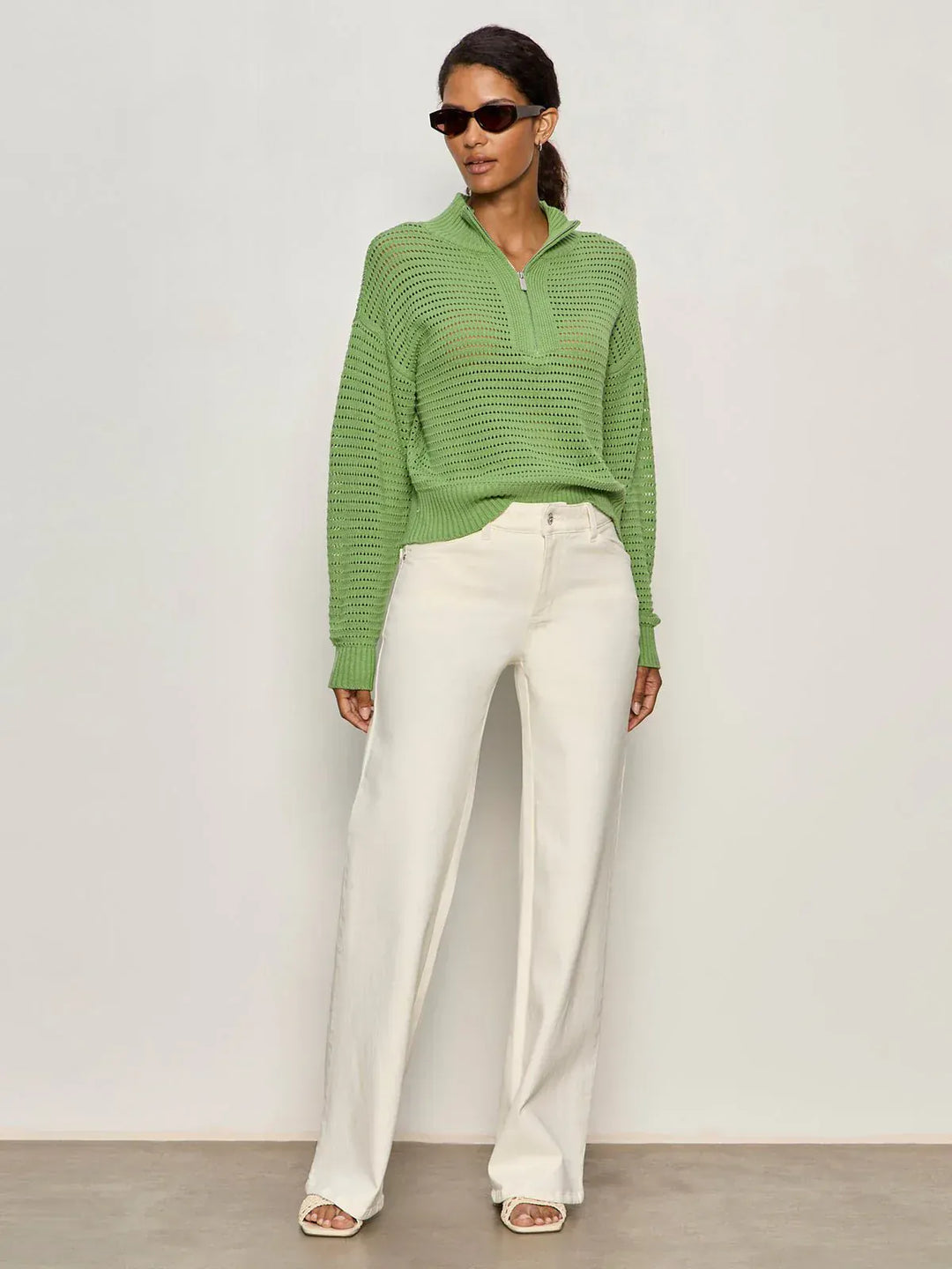 Sanctuary Sweater Open Knit 1/2 Zip Sweater