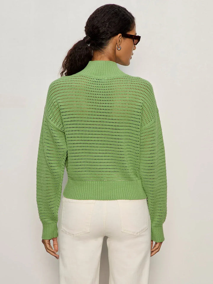 Sanctuary Sweater Open Knit 1/2 Zip Sweater