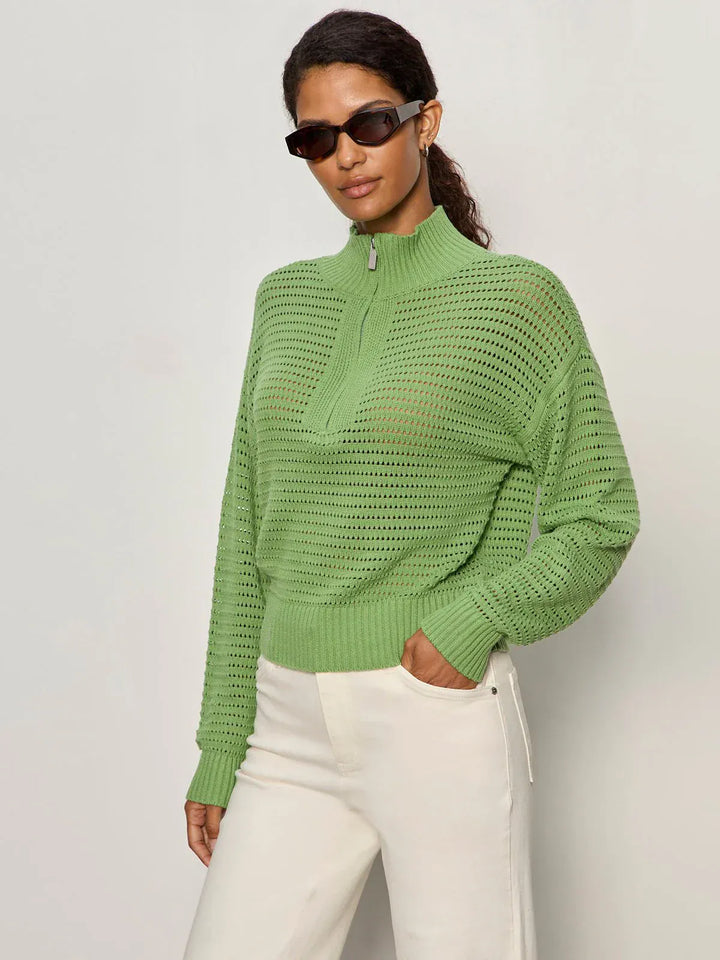 Sanctuary Sweater Open Knit 1/2 Zip Sweater