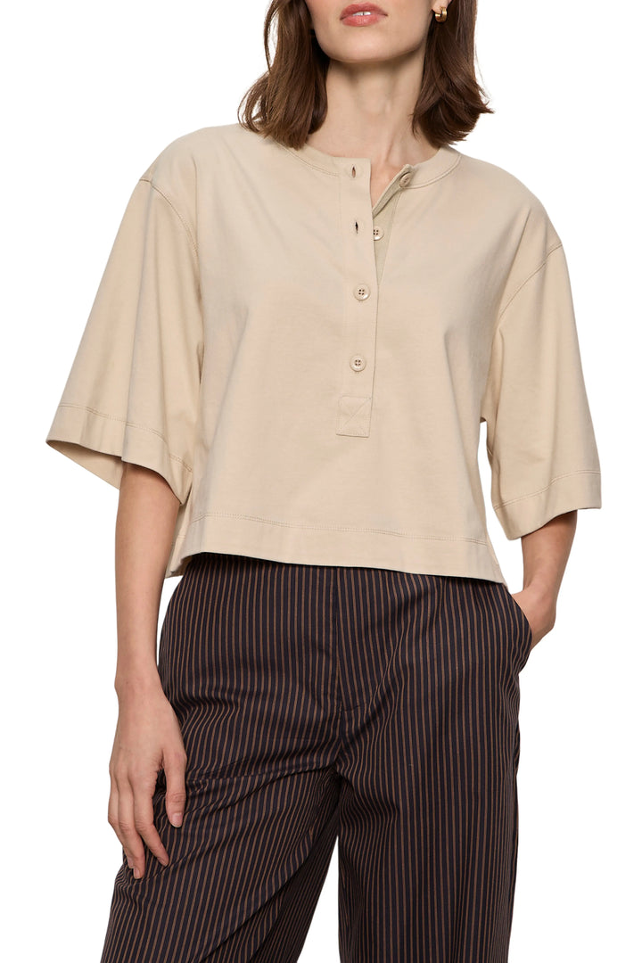Sanctuary Tee Dark Opal White / XS Freya Placket Tee