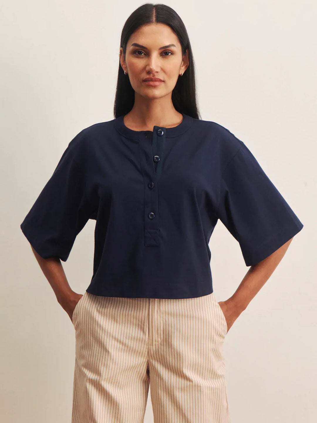 Sanctuary Tee Navy Blazer / XS Freya Placket Tee