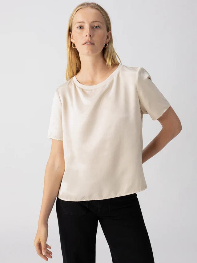 Sanctuary Tee Toasted Almond / S Timeless Satin Tee