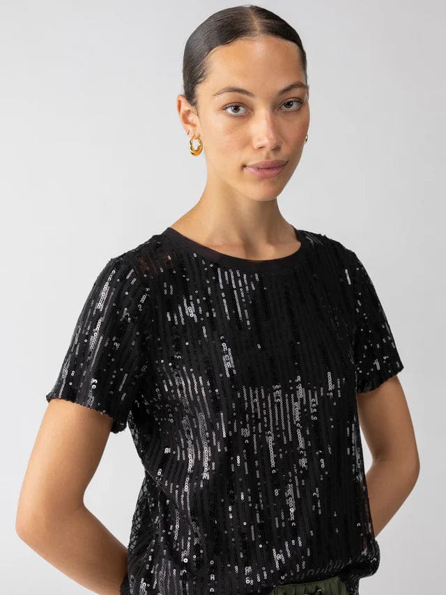 Sanctuary Top Black / S Sequin Perfect Tee