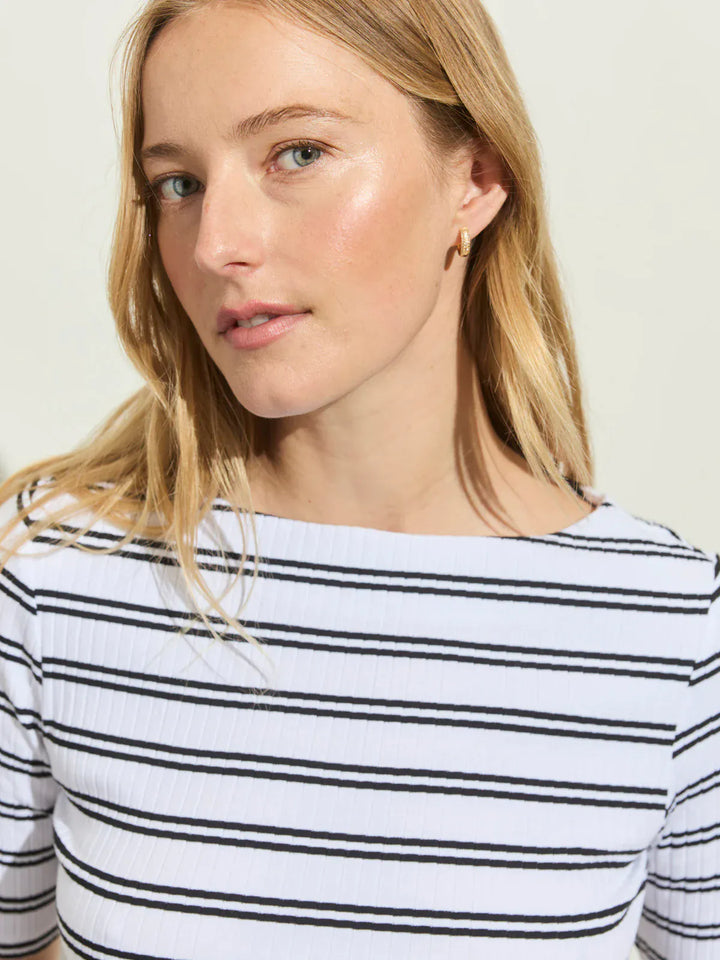 Sanctuary Top Boatneck Ribbed Top