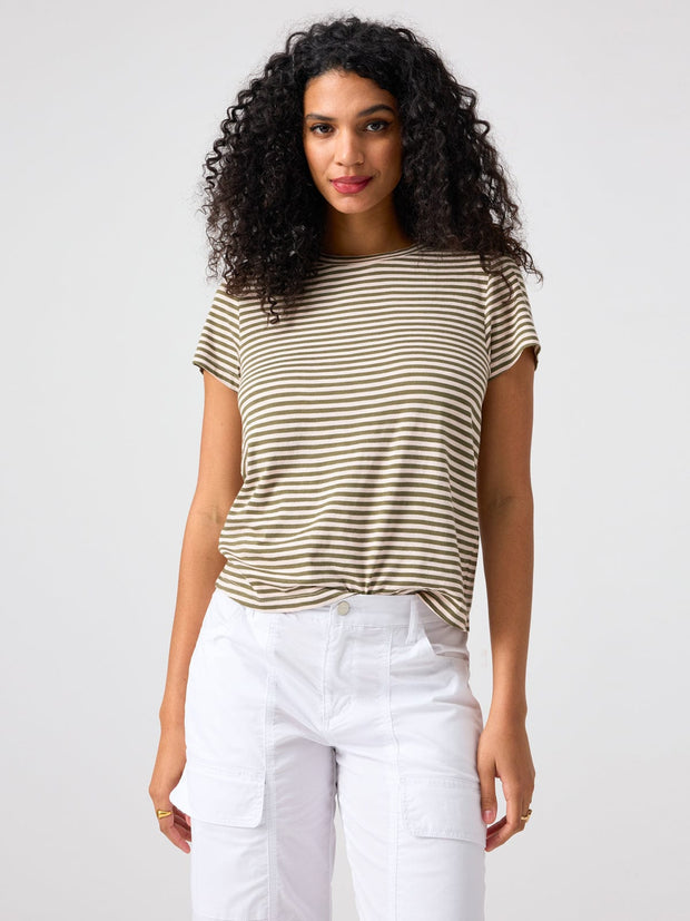 Sanctuary Top Burnt Olive Stripe / S The Perfect Tee