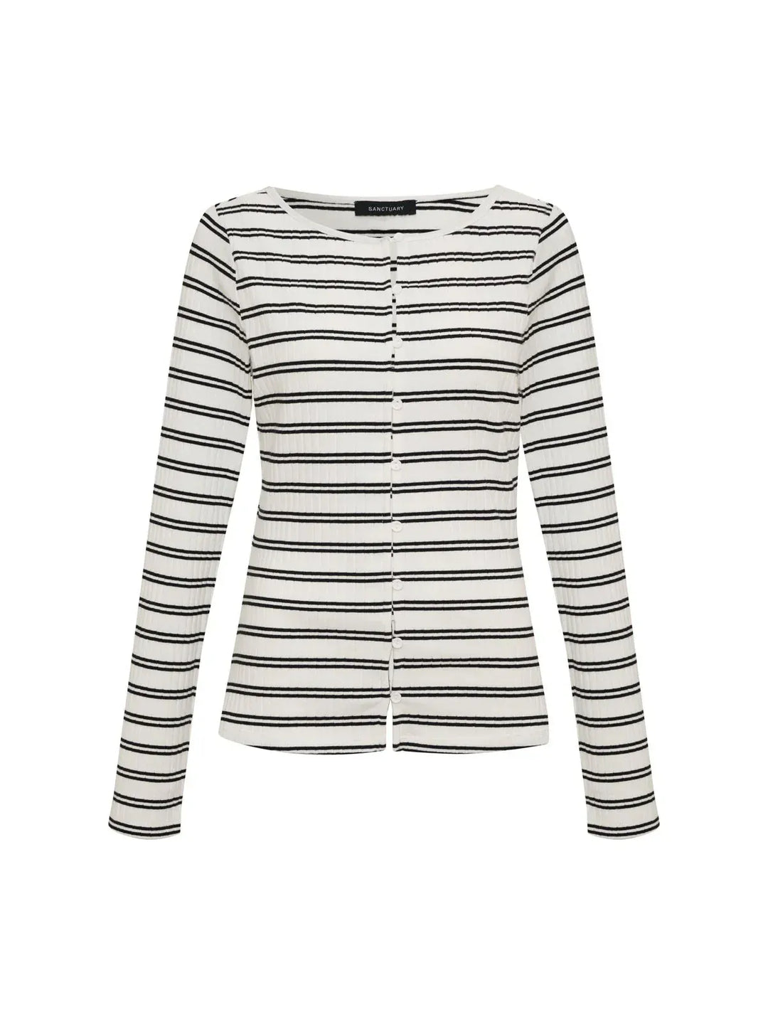 Sanctuary Top Button Front Ribbed Top