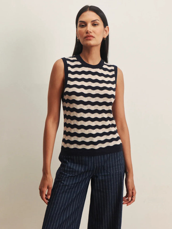 Sanctuary Top Everyday Chevron Knit Shell