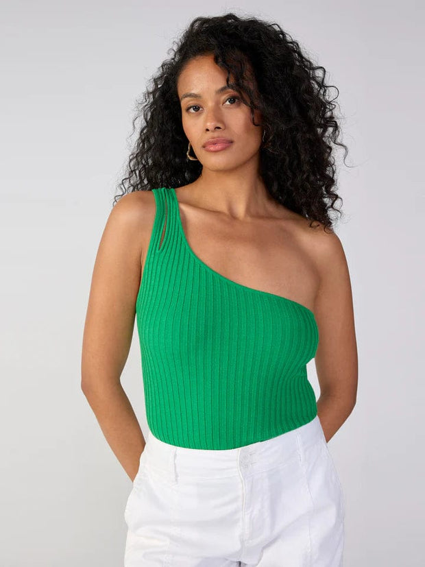 Sanctuary Top Jelly Bean / Small One Shoulder Rib Tank
