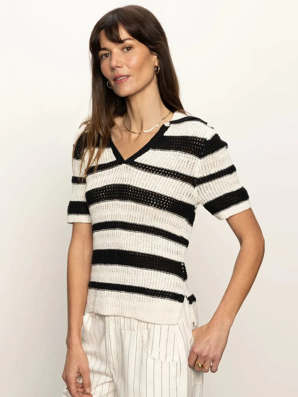 Sanctuary Top Knitted Collared Top