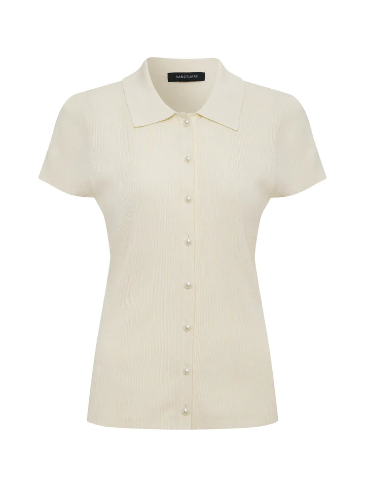 Sanctuary Lover Girl ribbed sweater top displayed on a hanger with a cozy knit texture and fitted silhouette.