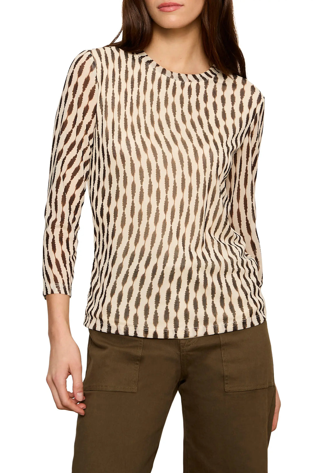 Sanctuary Top Mesh 3/4 Sleeve Top