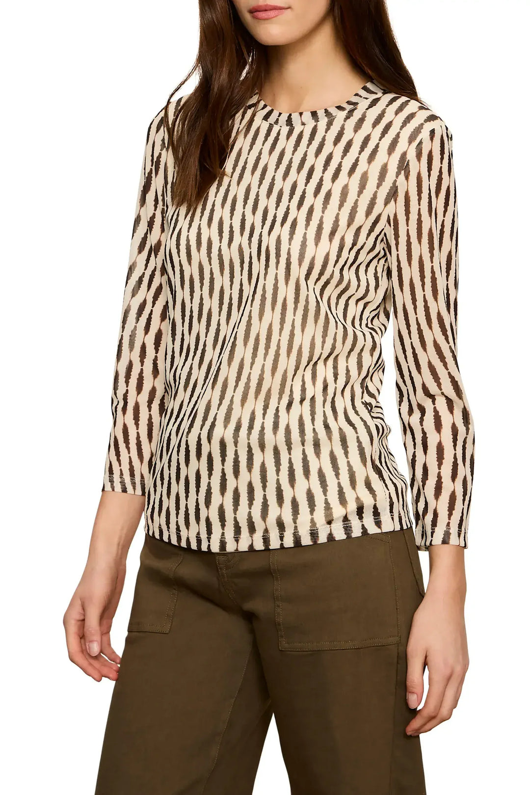 Sanctuary Top Mesh 3/4 Sleeve Top