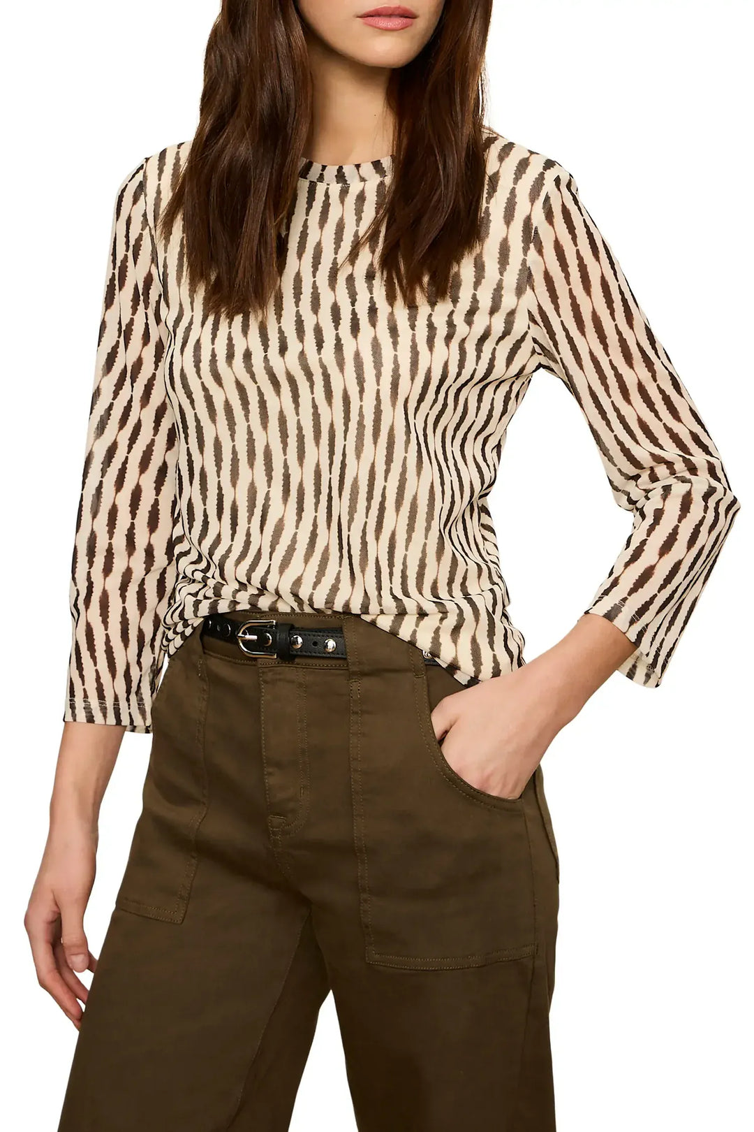 Sanctuary Top Mesh 3/4 Sleeve Top