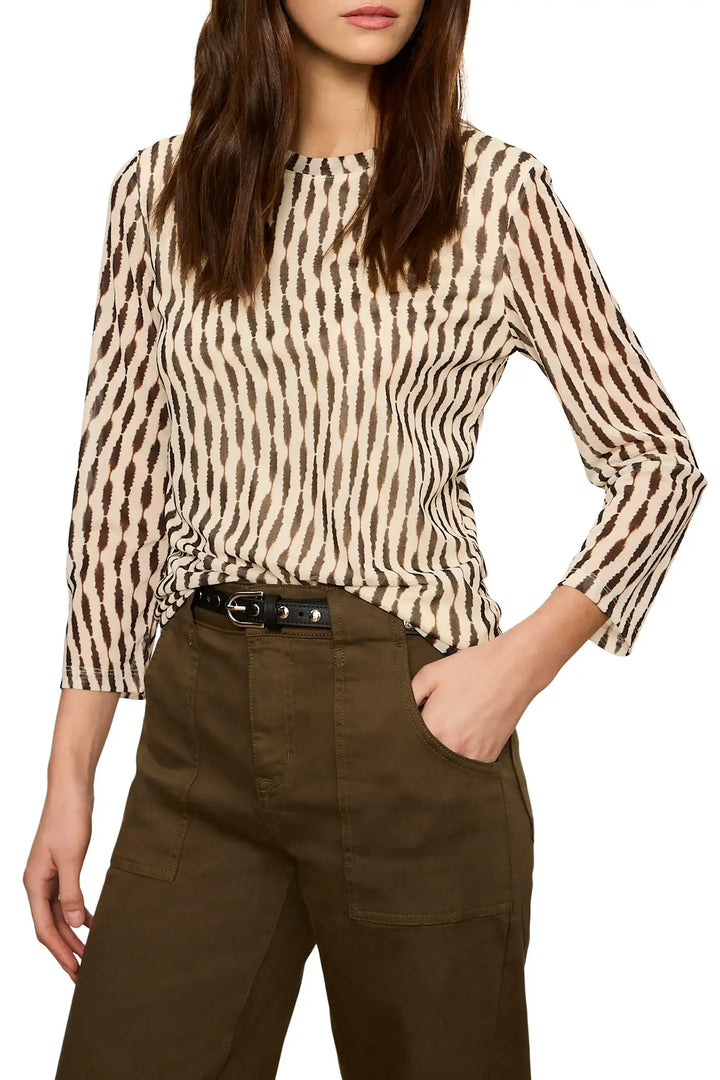 Sanctuary Top Mesh 3/4 Sleeve Top