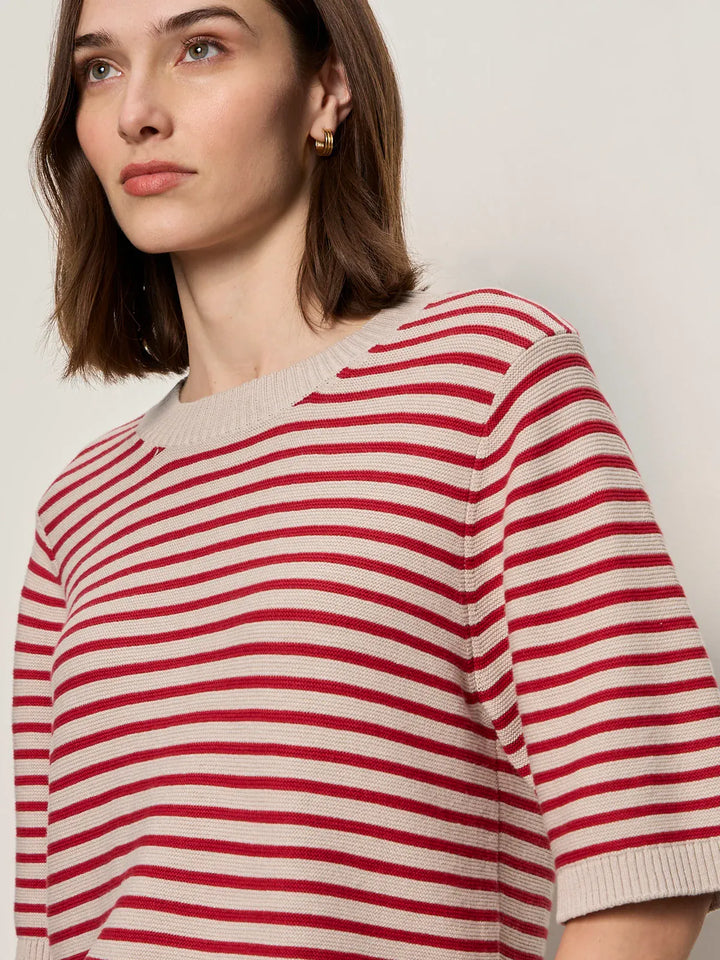 Sanctuary Top Opal Raspberry Stripe / XS Crew Neck Sweater Tee