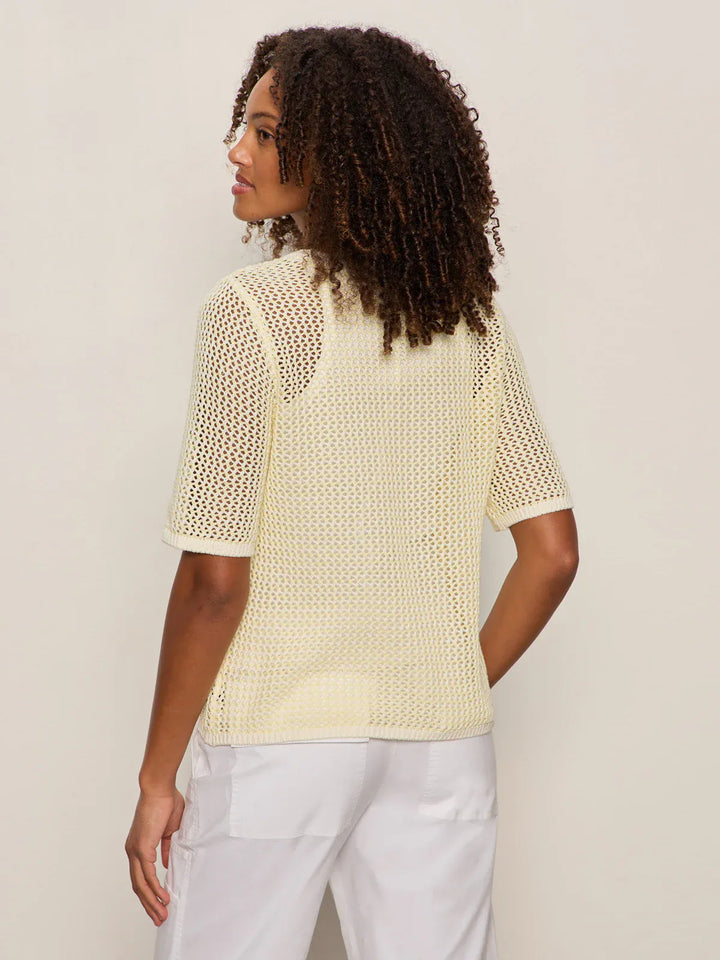 Sanctuary open knit sweater tee featuring a lightweight, breathable knit fabric with a relaxed fit and casual style.