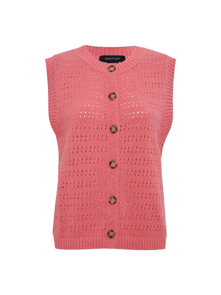 Sanctuary Top Pointelle Shell Top