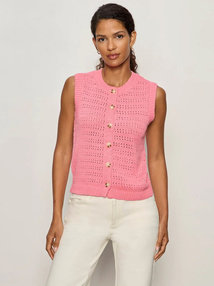 Sanctuary Top Pointelle Shell Top