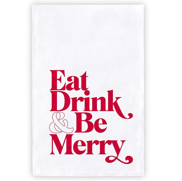 Santa Barbara Decor Eat Drink Merry / 4 Pack Face to Face Napkin Set - Eat, Drink & Be Merry
