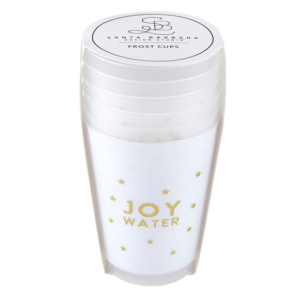 Santa Barbara Drinkware Joy Water Gold Foil Frost Cups - 6pk 16oz