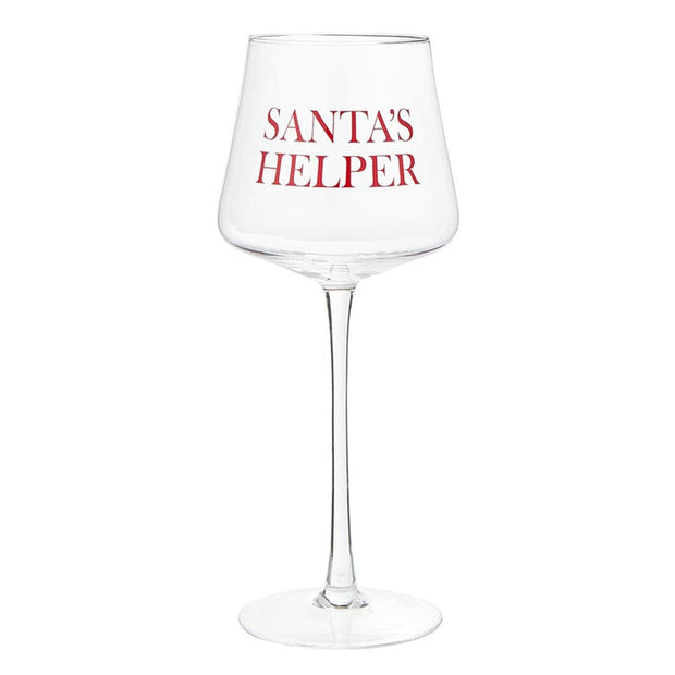 Santa Barbara Drinkware Santa's Helper Face to Face Stemmed Wine Glass