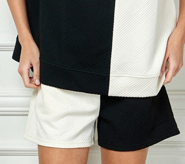See and be Seen Shorts Black/White / Small Emelia Textured Shorts
