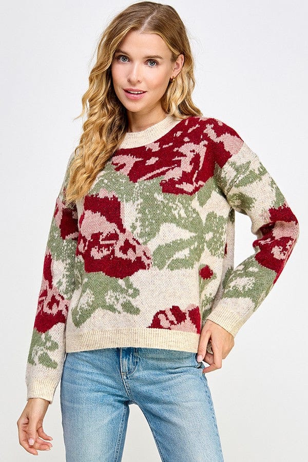 See and be Seen Sweater Cream/Red / S Rosalia Jacquard Sweater