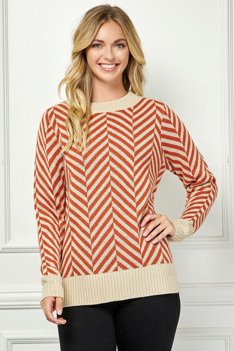 See and be Seen Sweater Rust / S Jolene Chevron Sweater