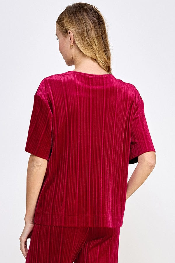 See and be Seen Top Emerie Pleated Velvet Top