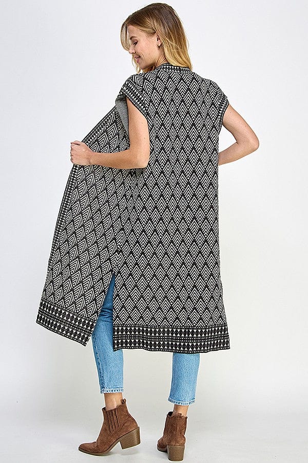 See and be Seen Vest Gemma Jacquard Sweater Long Vest