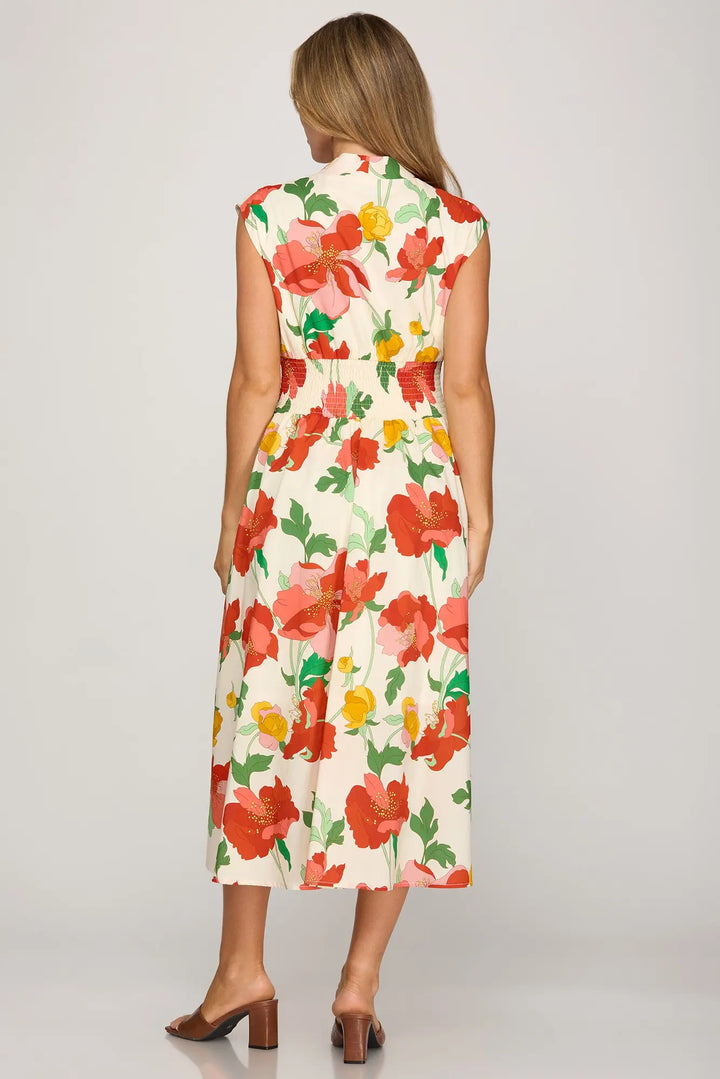 She + Sky Dress Lydia Floral Midi Dress
