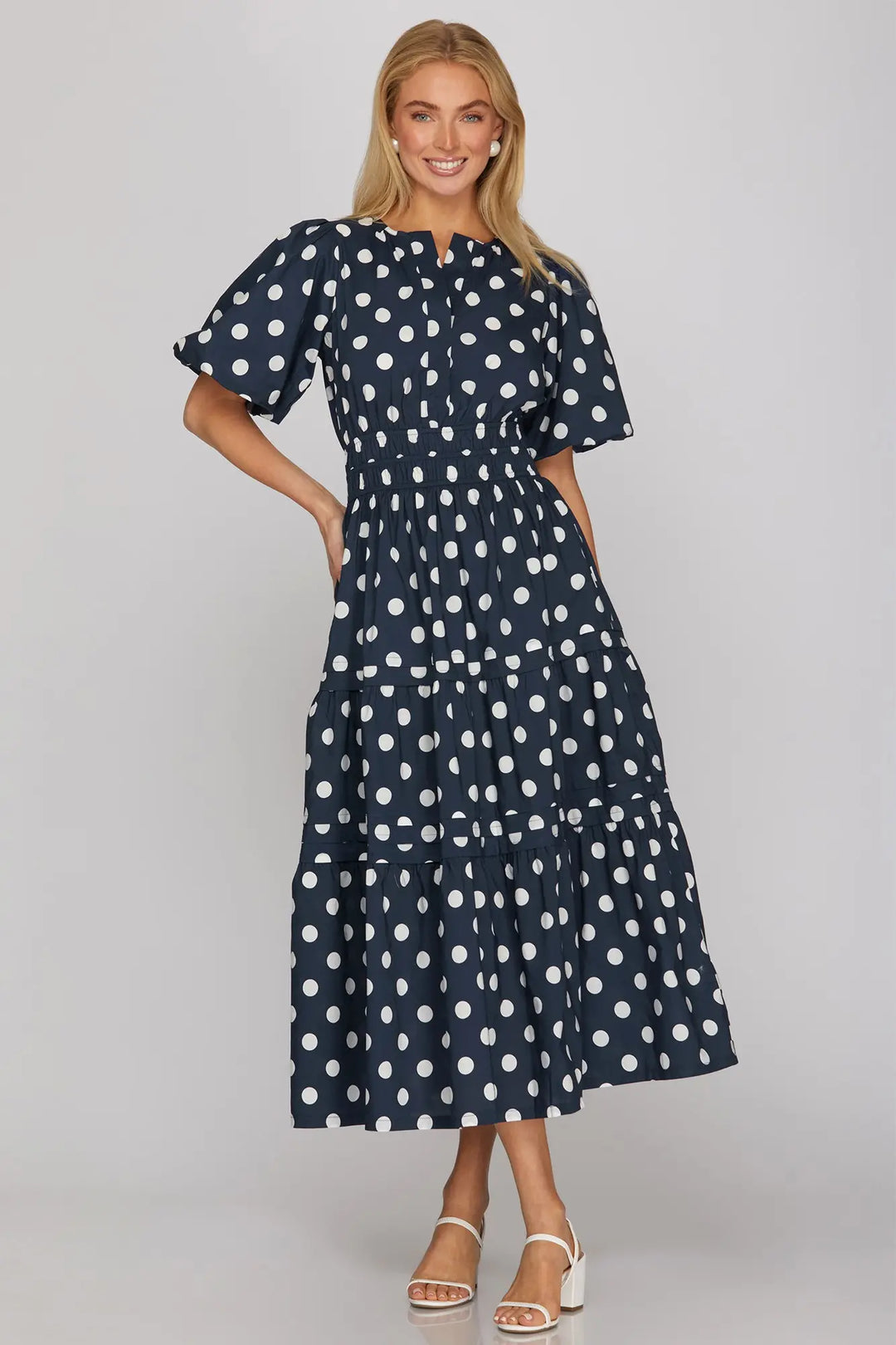 She + Sky Dress Navy / S Vivian Polka Dot Dress