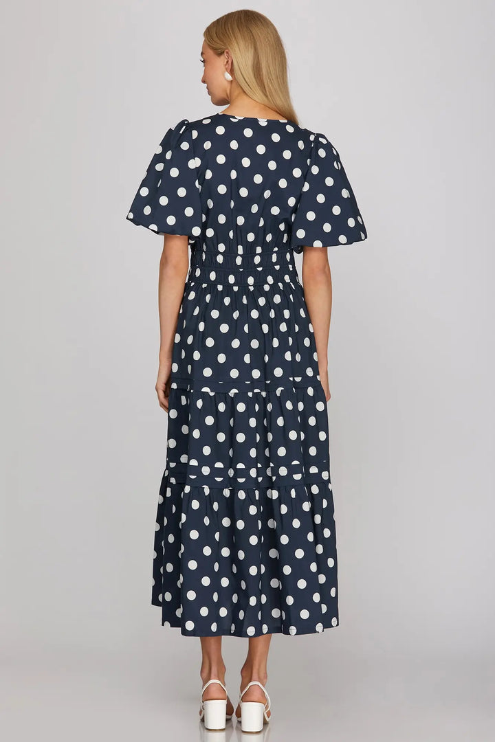 She + Sky Dress Vivian Polka Dot Dress
