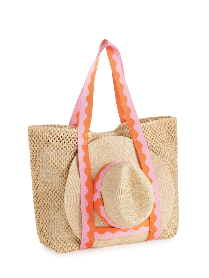 Shiraleah Gift Set Antigua Tote And Hat Set