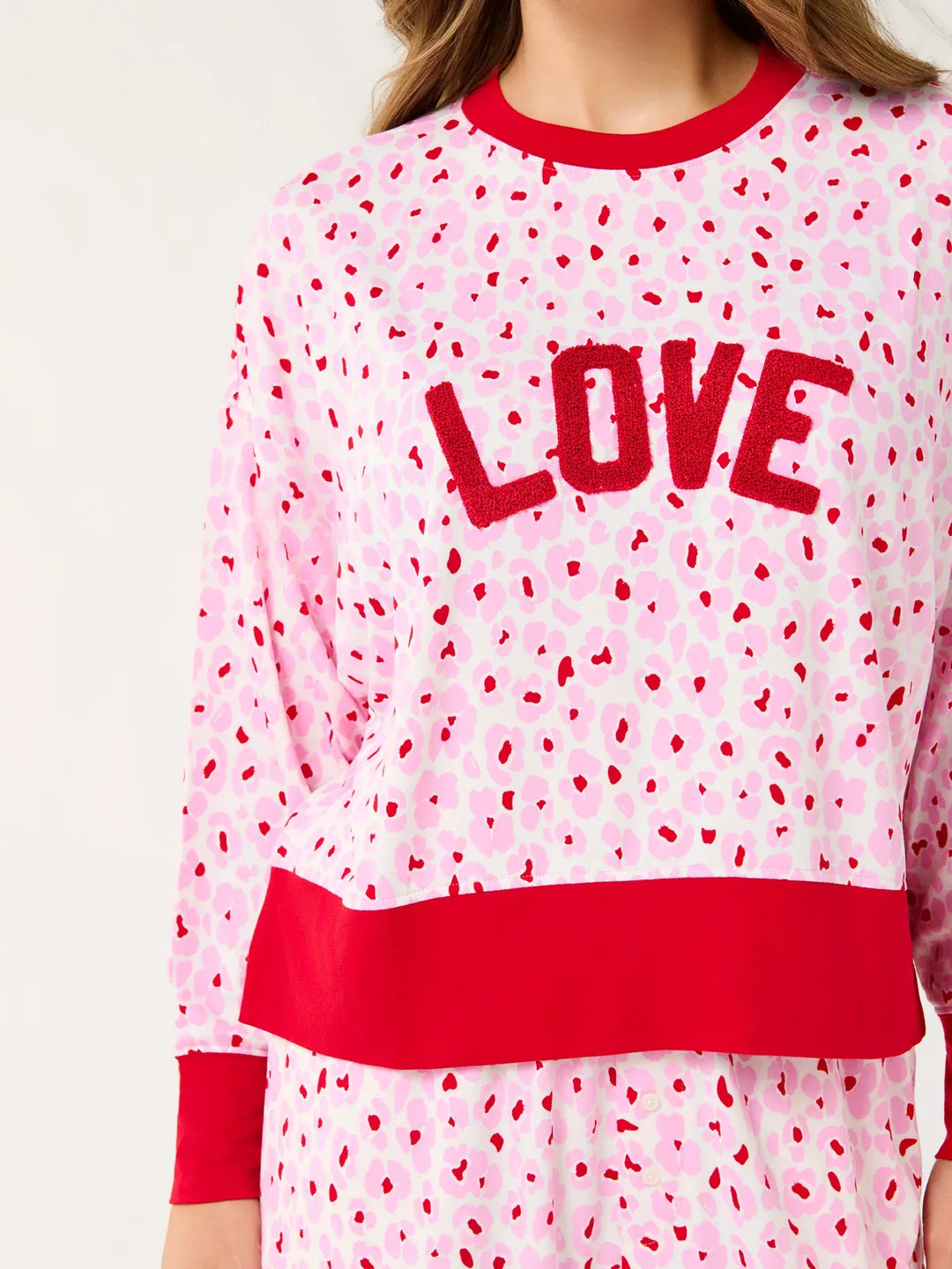 Shiraleah PJ Set Floral "Love" Ultra-Soft Jersey Knit PJ Set
