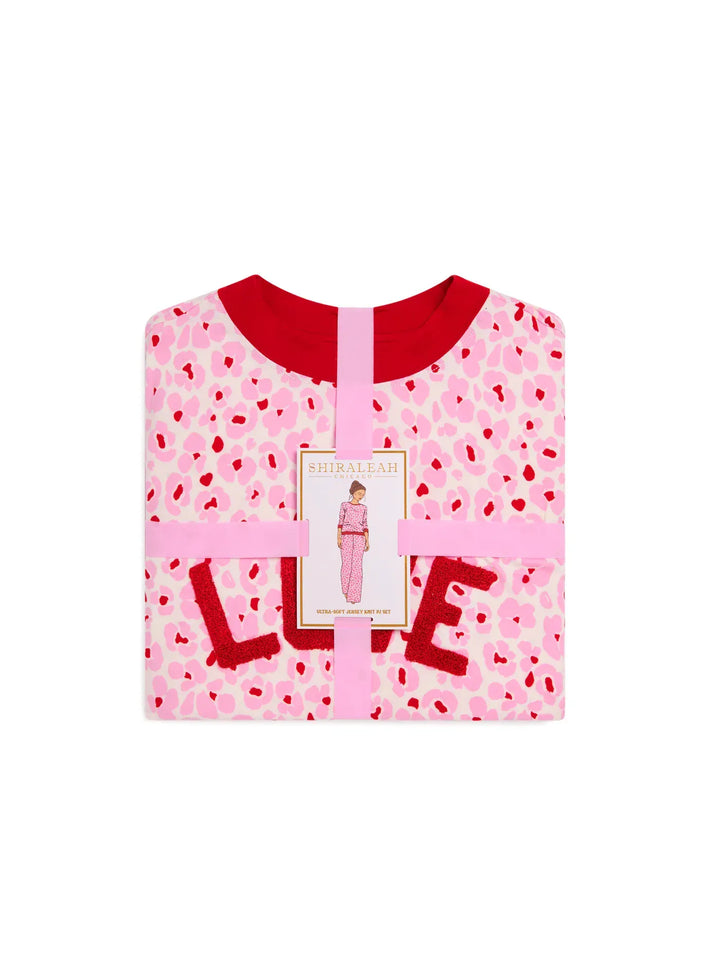 Shiraleah PJ Set Floral "Love" Ultra-Soft Jersey Knit PJ Set