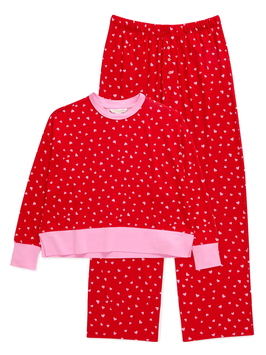 Shiraleah PJ Set Mini Hearts Ultra-Soft Jersey Knit PJ Set