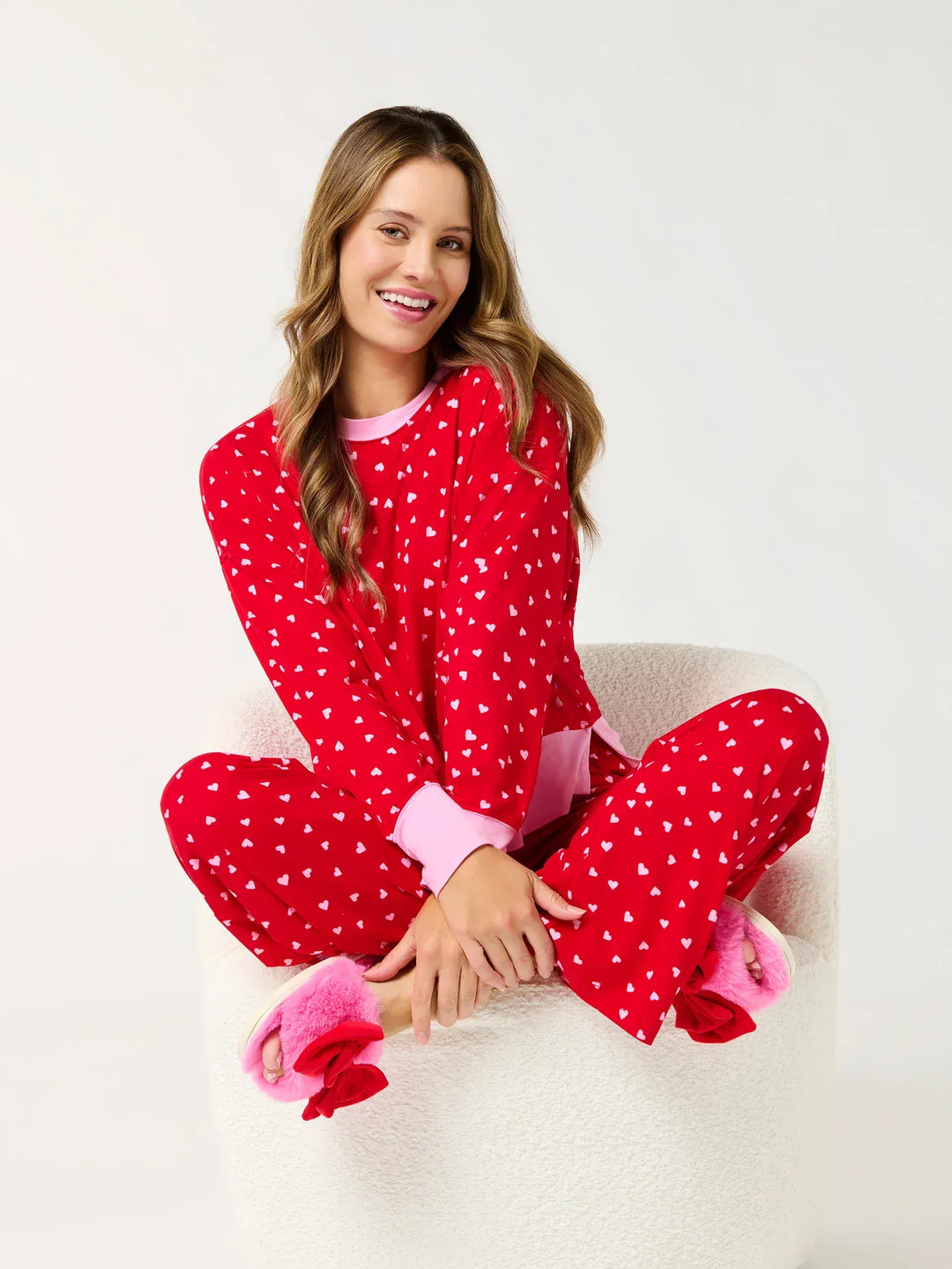 Shiraleah PJ Set Mini Hearts Ultra-Soft Jersey Knit PJ Set