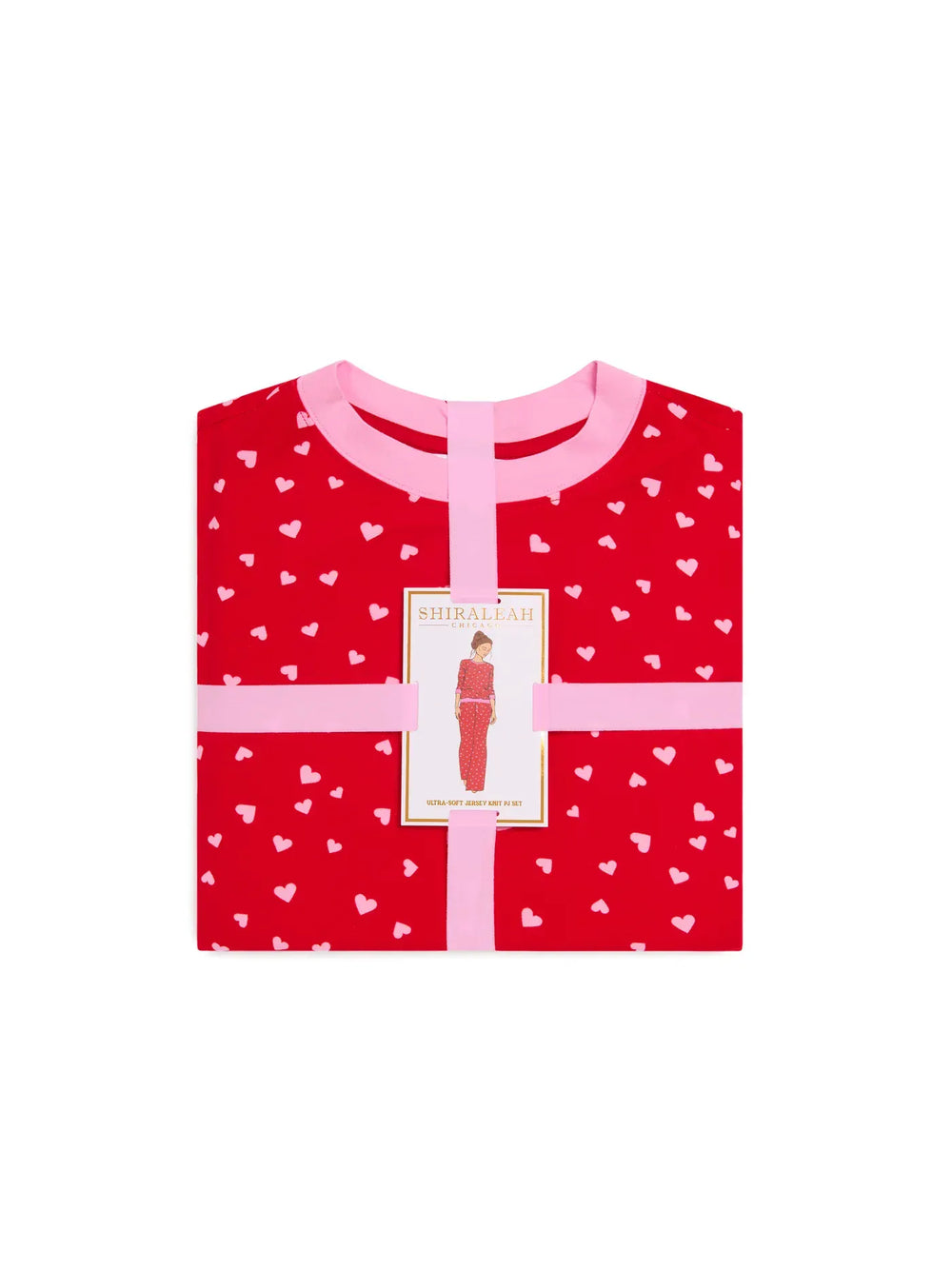 Shiraleah PJ Set Mini Hearts Ultra-Soft Jersey Knit PJ Set