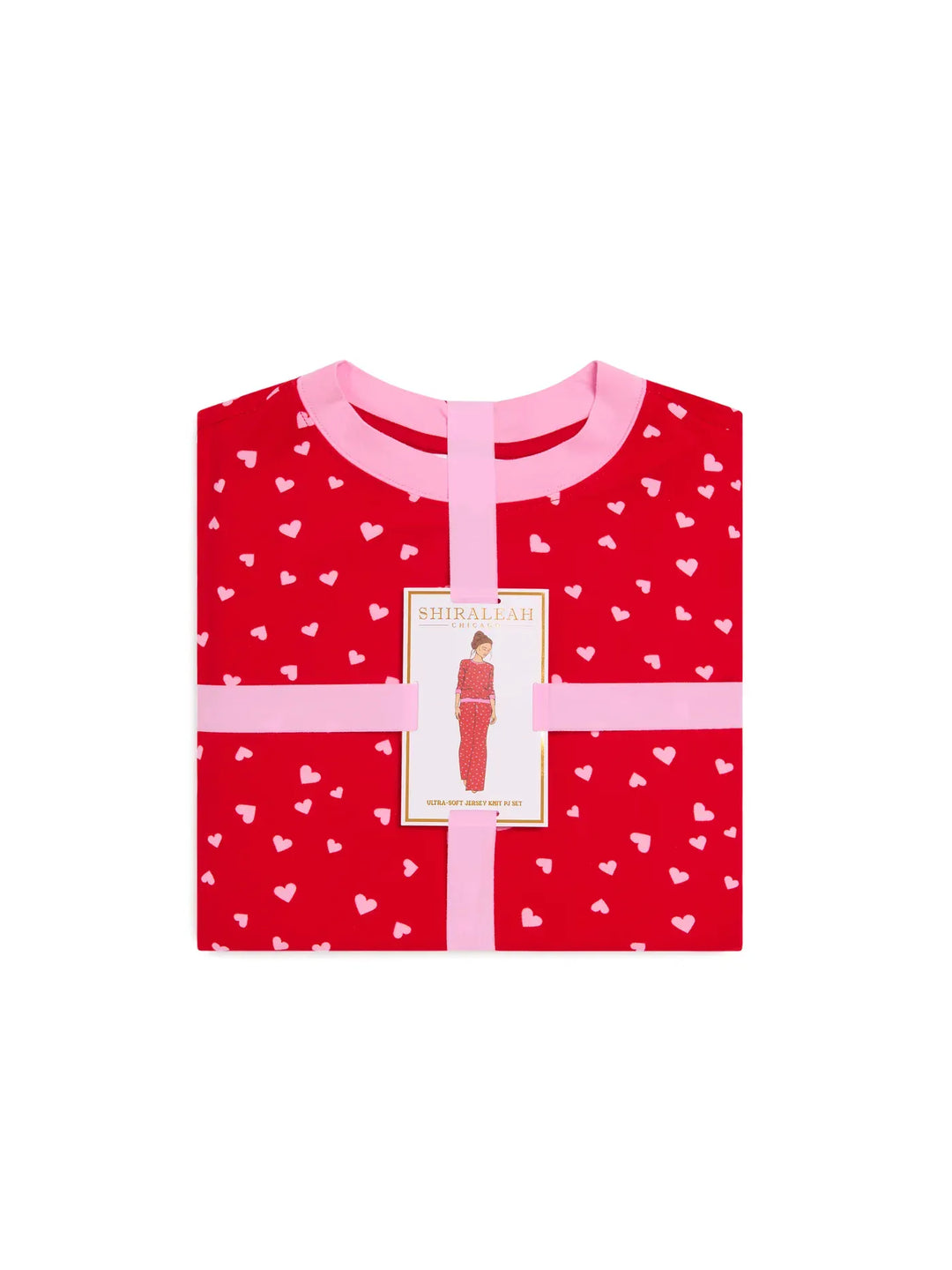 Shiraleah PJ Set Mini Hearts Ultra-Soft Jersey Knit PJ Set