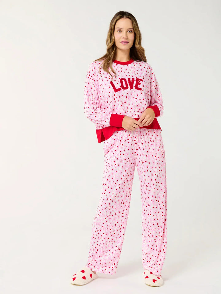 Shiraleah PJ Set Multi / S Floral "Love" Ultra-Soft Jersey Knit PJ Set
