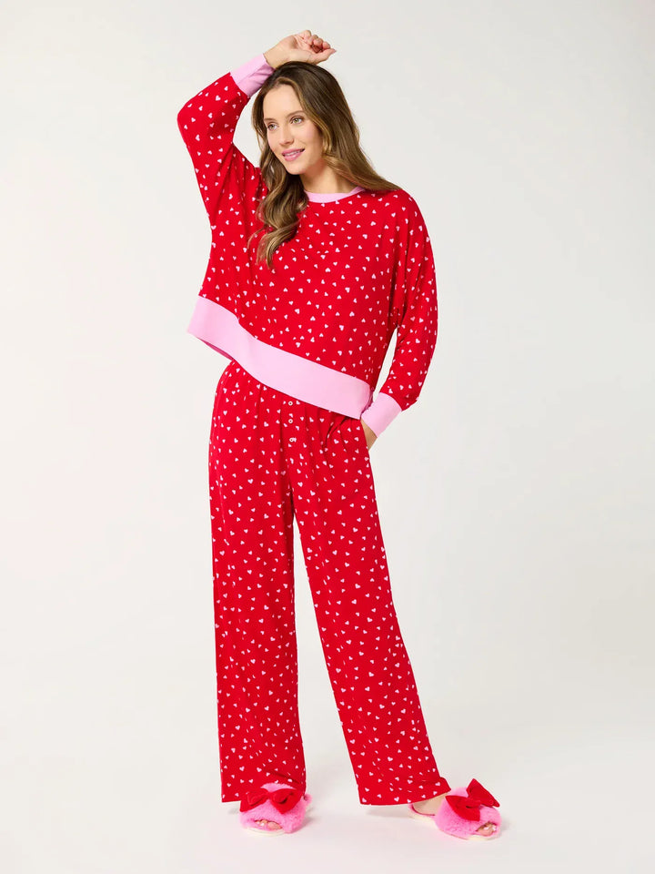 Shiraleah PJ Set Red / S Mini Hearts Ultra-Soft Jersey Knit PJ Set