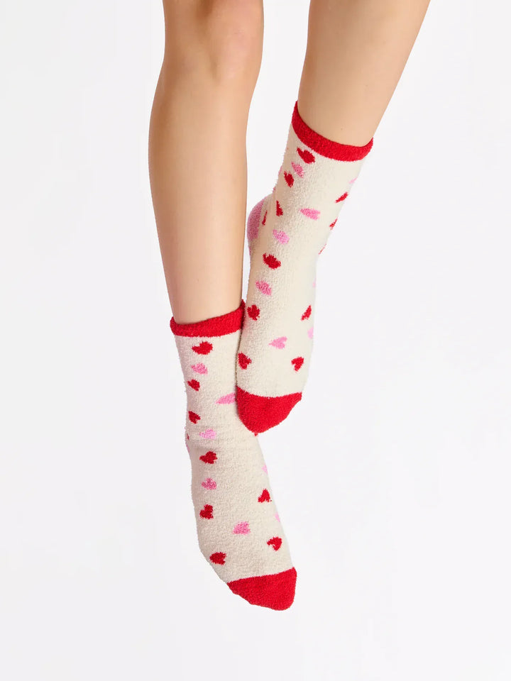 Shiraleah Socks Ivory Candy Heart Socks