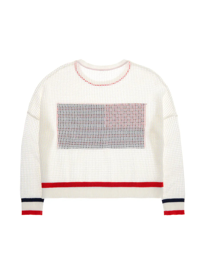 Shiraleah Sweater American Flag Mesh Sweater