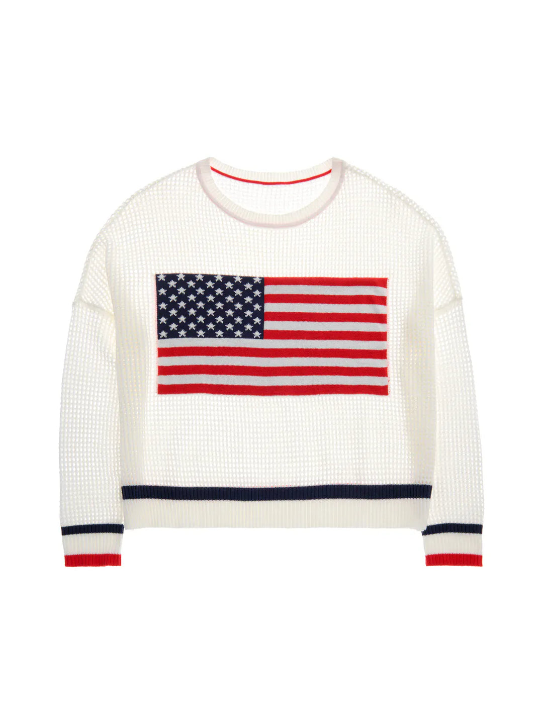 Shiraleah Sweater American Flag Mesh Sweater