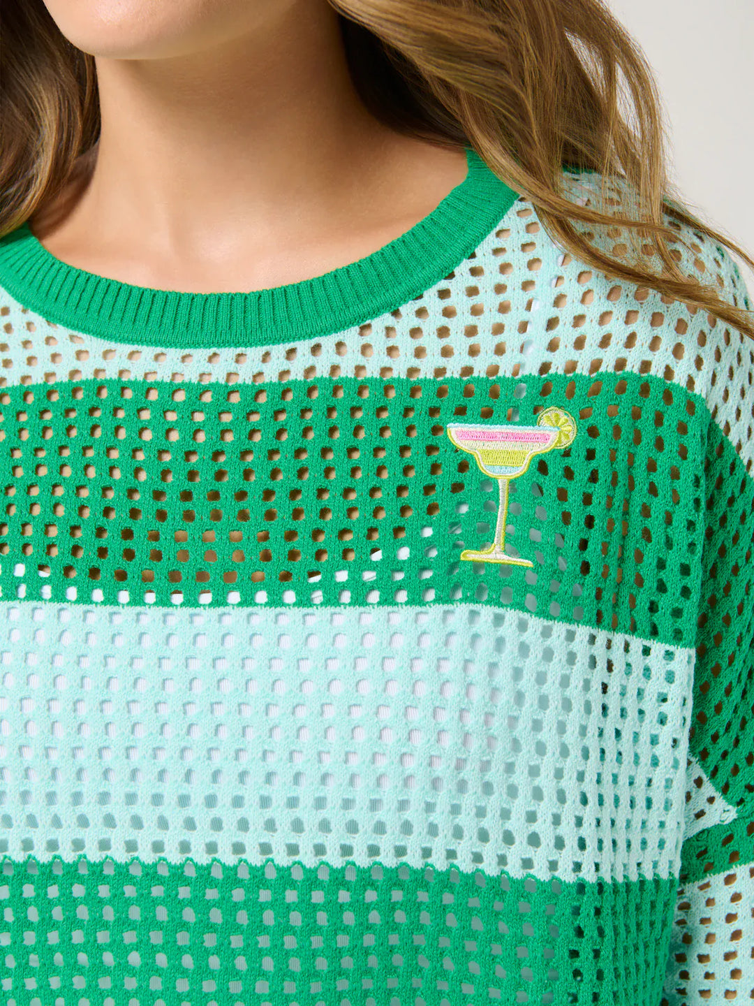Shiraleah Sweater Margarita Striped Mesh Sweater