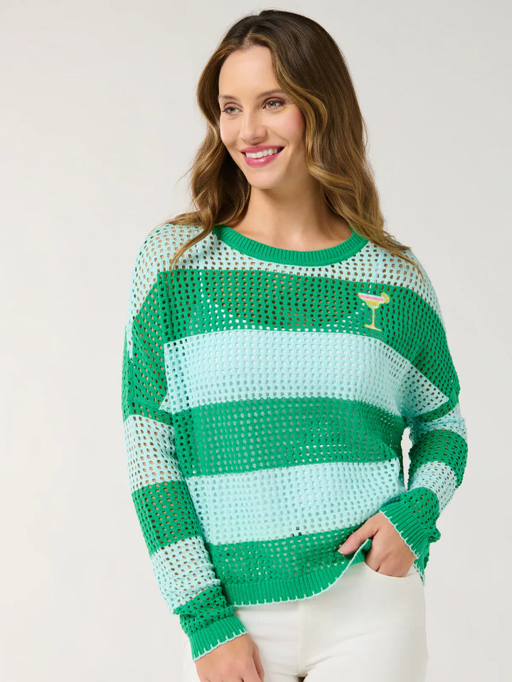 Shiraleah Sweater Margarita Striped Mesh Sweater