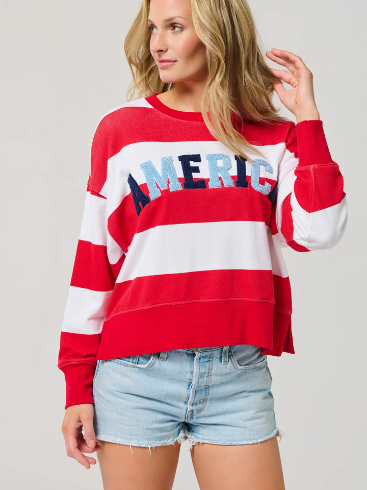 Shiraleah Sweatshirt America Rugby Stripe Sweatshirt