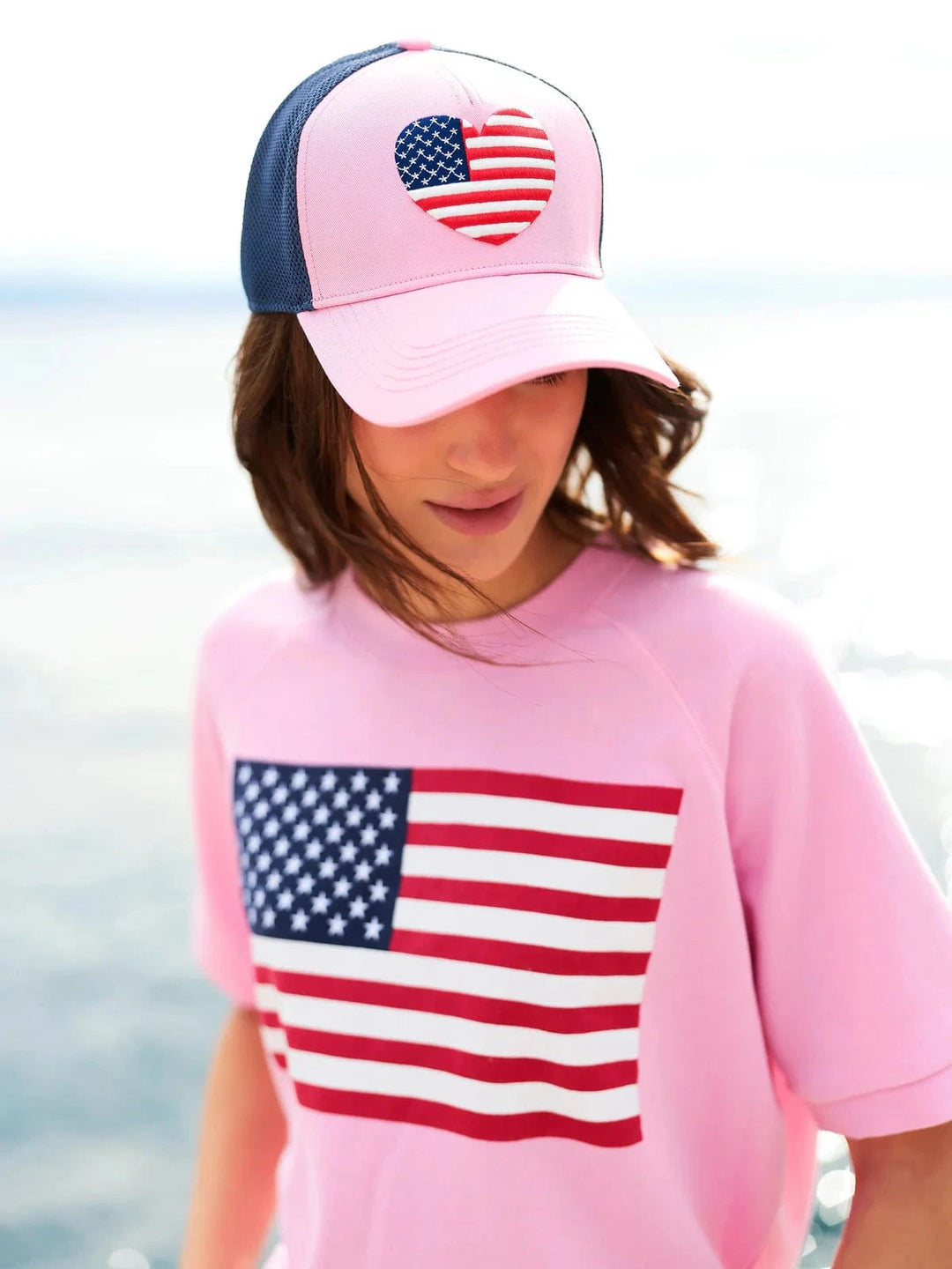 Shiraleah Sweatshirt Flag Lightweight Short Sleeve Sweatshirt