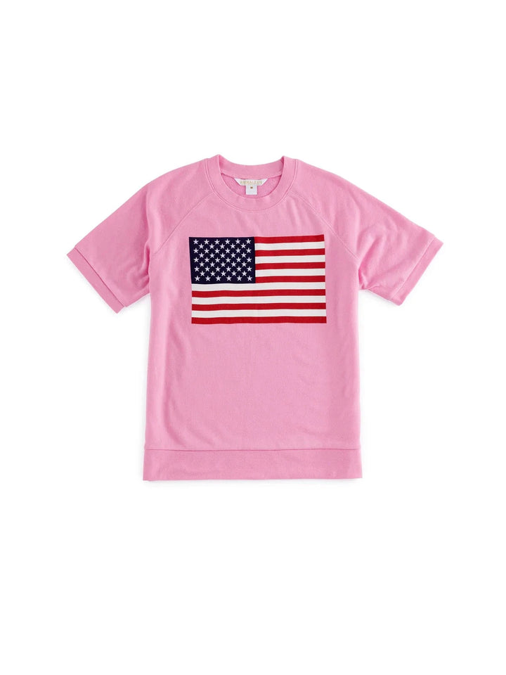 Shiraleah Sweatshirt Flag Lightweight Short Sleeve Sweatshirt